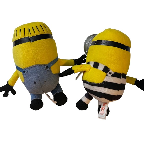 TY MINION 2017 DESPICABLE ME 3 Plush 7" MEL & CARL Stuffed Plush Hard Eyewear - Picture 2 of 5